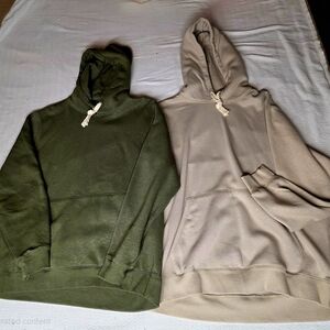 Men's Olive and Taupe Hoodies NEW XL